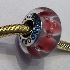 Authentic Pandora Pink Pedal Murano Glass Charm